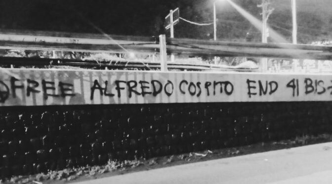 EN/IN/Surabaya, East Java, Indonesia: Graffiti in solidarity with Alfredo Cospito.