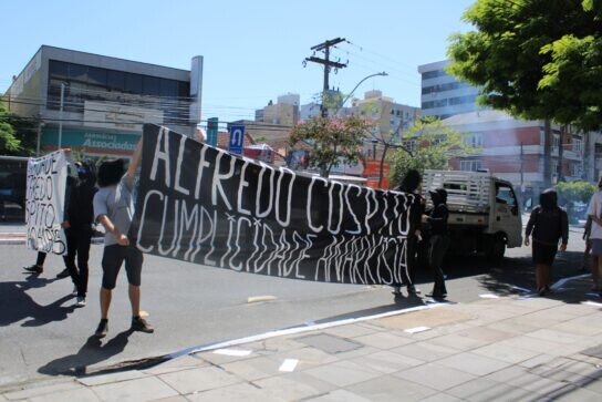Porto Alegre, Brazil: Protest at the Italian Consulate in Solidarity with Alfredo Cospito