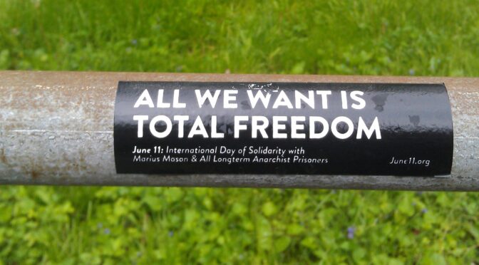 June 11th: International Day of Solidarity with Marius Mason & All Long-Term Anarchist Prisoners