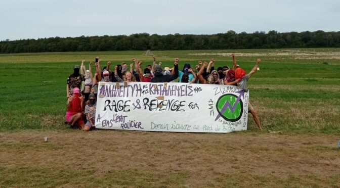 Bure,France: Solidarity with the evicted squats in Athens and Montreuil (Paris)