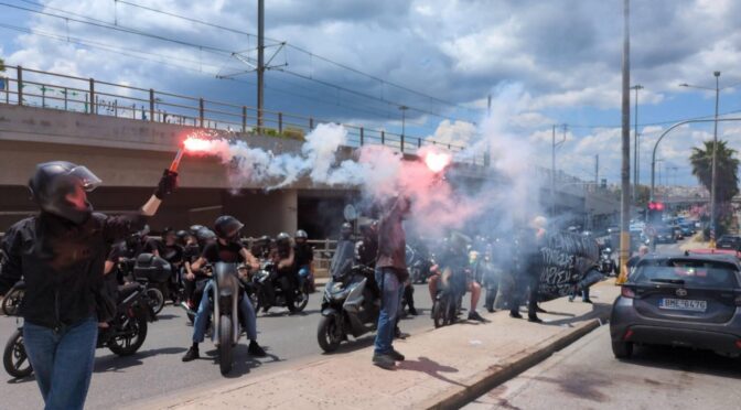 Athens (Greece) Update from a motorcycle demo in solidarity with those accused for the expropriation of the bank in Kato Tithorea.